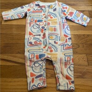 Arsene et Les Pipelettes - Geometric Patterned Baby Onesie 6m